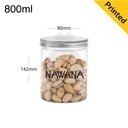 800ml/90mm PET Plastic Jar Alu Cap 100/ctn