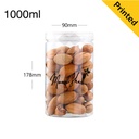 1000ml/90mm PET Plastic Jar Clear PP Cap 50/ctn