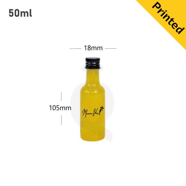 50ml PET Plastic Bottle Matte Black Alu Cap 500/ctn