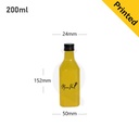 200ml PET Plastic Bottle with Black Alu Cap 200/ctn