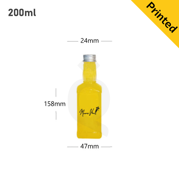200ml PET Plastic Bottle with Sliver Alu Cap 200/ctn