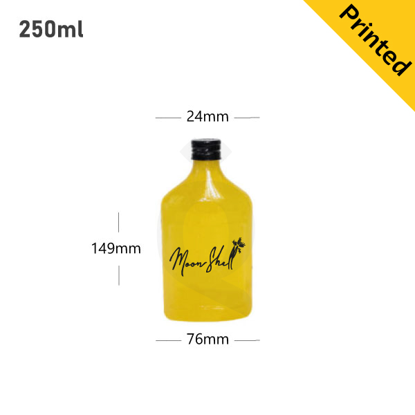 250ml D PET Plastic Cold Brew Bottle Black Alu Cap 200/ctn