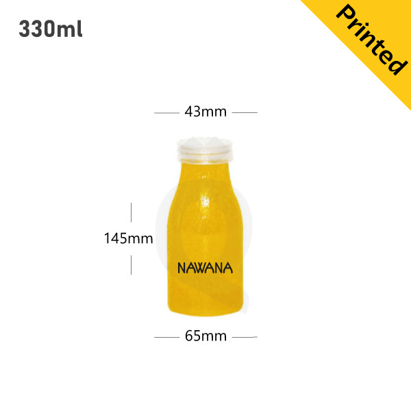 330ml PET Plastic Milk Bottle with Clear PP Cap 147/ctn
