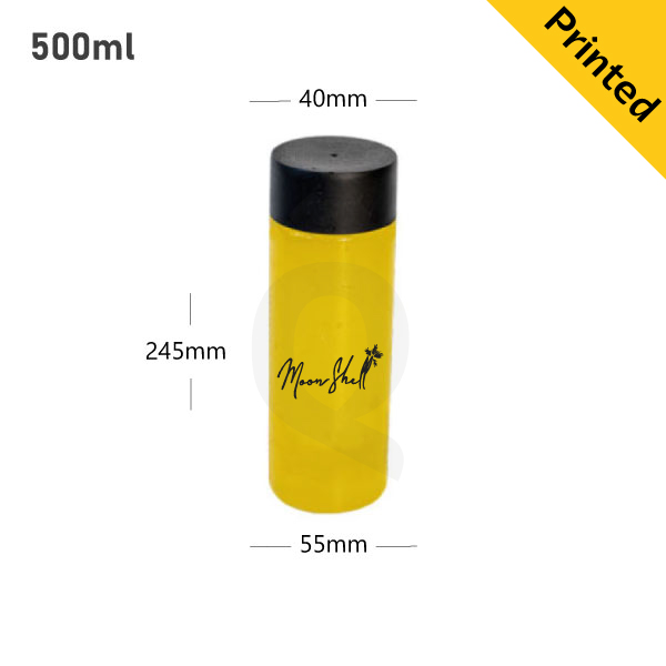500ml PET Plastic Bottle with Black PP Cap 100/ctn