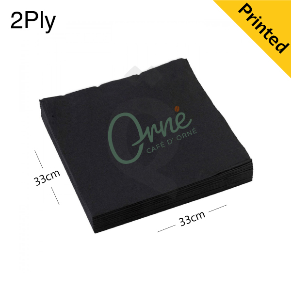 Black Paper Napkin 33x33cm 2Ply 2000/pcs