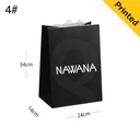 #4 Black - White Paper No Handle Bag Size 24x14x34cm 200/ctn