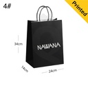 #4 Black - White Paper Twisted Handle Bag Size 24x14x34cm 200/ctn