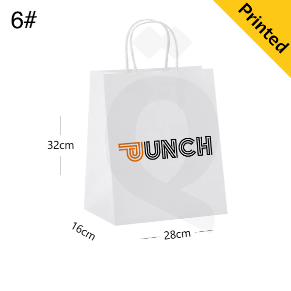 #6 White Paper Twisted Handle Bag Size 28x16x32cm 200/ctn