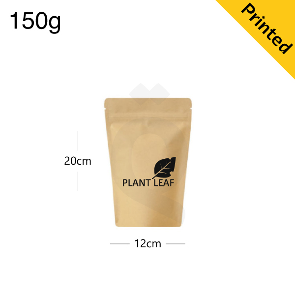 150g Kraft Stand Up Ziplock Bag 400/ctn