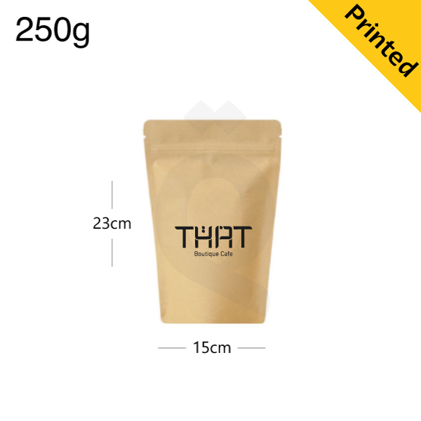 250g Kraft Stand Up Ziplock Bag 250/ctn