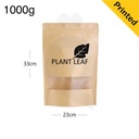 1000g Kraft Stand Up Ziplock & Window Bag 250/ctn