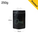 250g Black Stand Up Ziplock Valve Bag 300/ctn