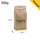 500g Kraft Flat Bottom Ziplock Valve Bag 300/ctn