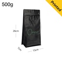 500g Black Flat Bottom Ziplock Valve Bag 300/ctn