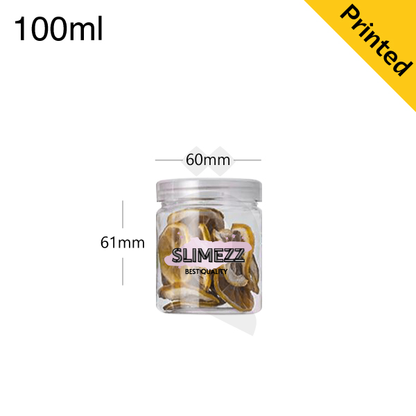 100ml/60mm PET Plastic Jar Clear PP Cap 100/ctn