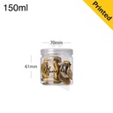 150ml/70mm PET Plastic Jar Clear PP Cap 100/ctn