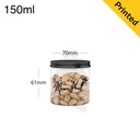 150ml/70mm PET Plastic Jar Black Alu Cap 100/ctn