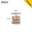 250ml/70mm PET Plastic Jar Alu Cap 100/ctn