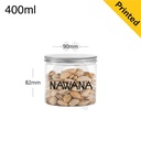 400ml/90mm PET Plastic Jar with Alu Cap 150/ctn