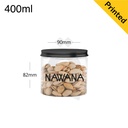 400ml/90mm PET Plastic Jar Black Alu Cap 150/ctn