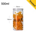 500ml/70mm PET Plastic Jar Clear PP Cap 100/ctn