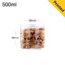 500ml/90mm PET Plastic Jar PP Clear Cap 100/ctn
