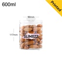 600ml/90mm PET Plastic Jar Clear PP Cap 100/ctn
