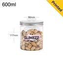 600ml/90mm PET Plastic Jar Alu Cap 100/ctn