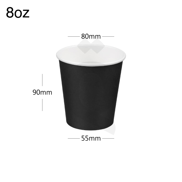 [001011] 8oz Single Wall Black - White Paper Cup 1000/ctn
