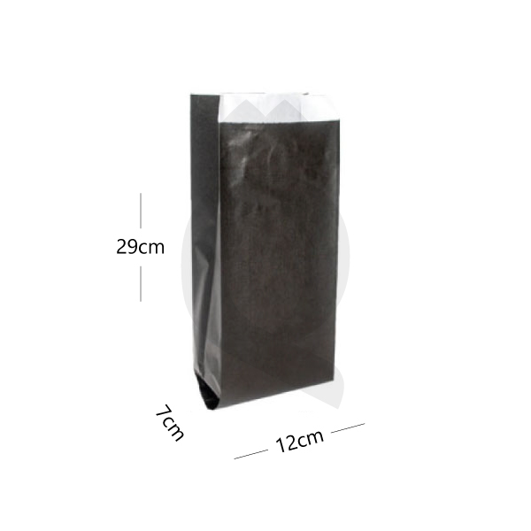 [003003] Black - Satchel White Paper Bag 12×7×29 cm 1000/ctn