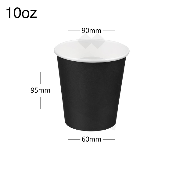 [001012] 10oz Single Wall Black - White Paper Cup 1000/ctn