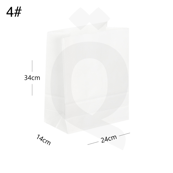 #4 White Paper No Handle Bag Size 24x14x34cm 200/ctn