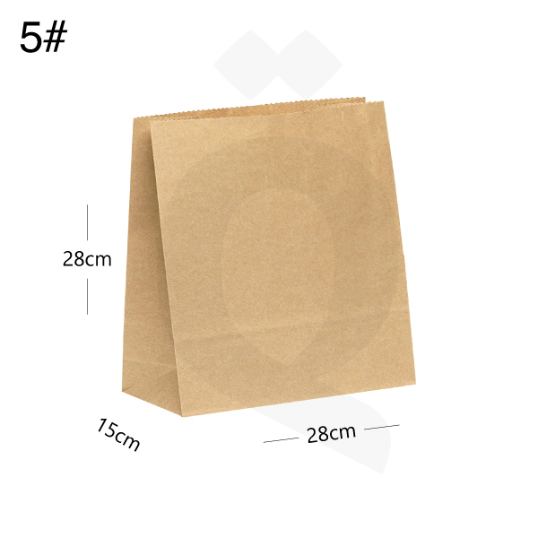 [003018] #5 Kraft Paper No Handle Bag Size 28x15x28cm 200/ctn