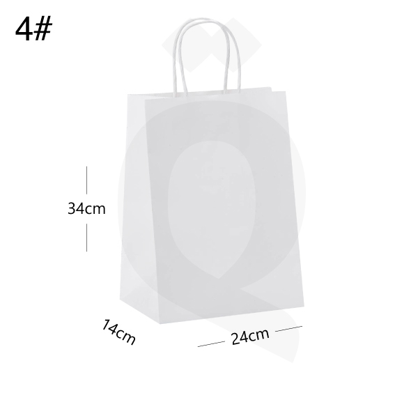 [003021] #4 White Paper Twisted Handle Bag Size 24x14x34cm 200/ctn