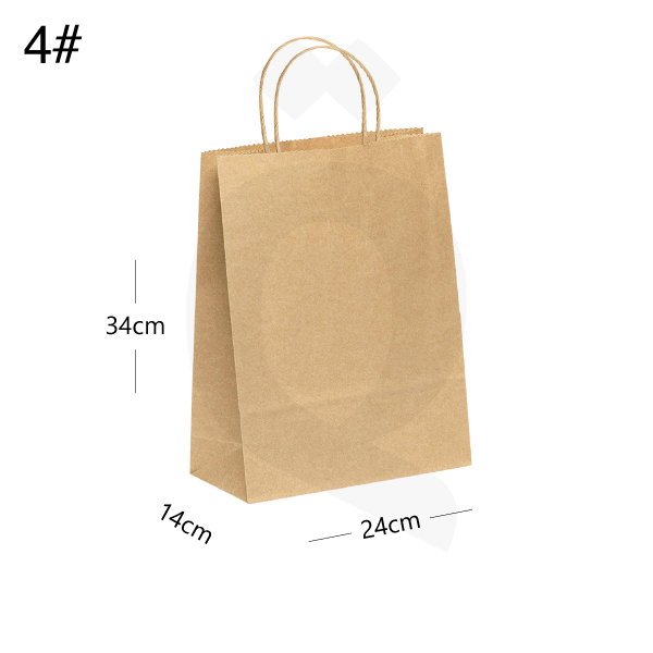 #4 Kraft Paper Twisted Handle Bag Size 24x14x34cm 200/ctn