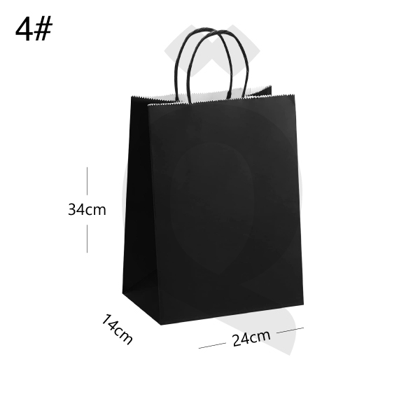 #4 Black - White Paper Twisted Handle Bag Size 24x14x34cm 200/ctn