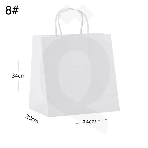 #8 White Paper Bag Twisted Handle Size 34x34x20cm