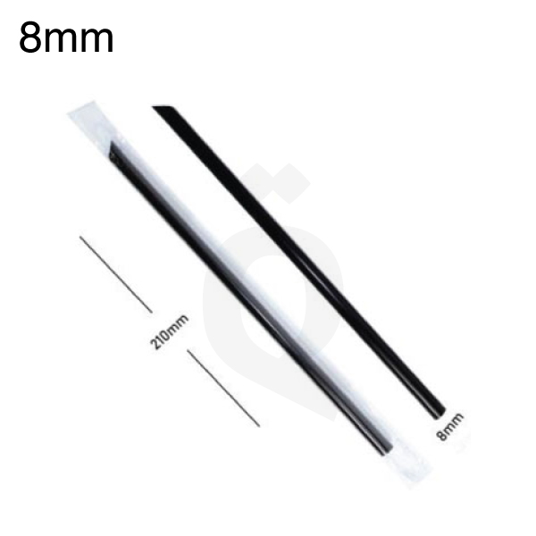 مزاز 8×210 مم بلاستيك اسود بغلاف بلاستيك شفاف 3000 حبة