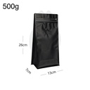 500g Black Flat Bottom Ziplock Valve Bag 300/ctn