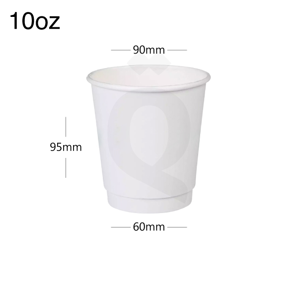 [001017] 10oz Double Wall White Paper Cup 500/ctn
