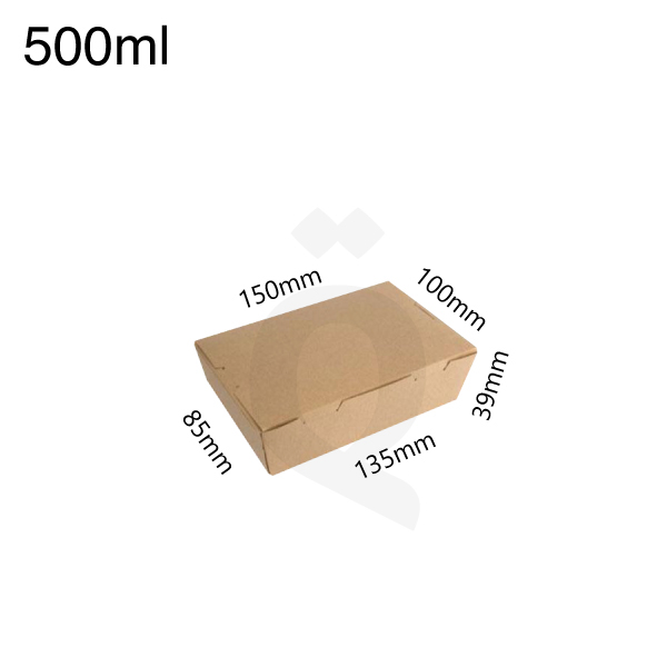 500ml A Kraft Paper Lunch Box 200/ctn