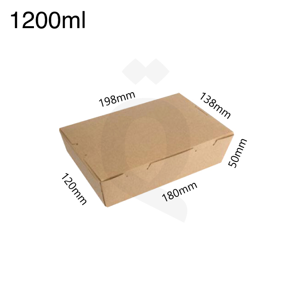1200ml Kraft Paper Lunch Box 200/ctn