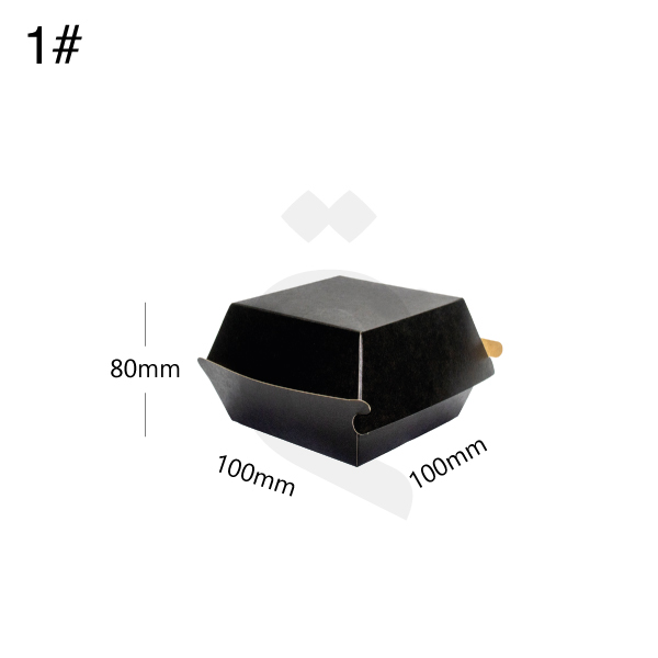 #1 Burger Black - Kraft Paper Box Size 10x10x8cm 200/ctn