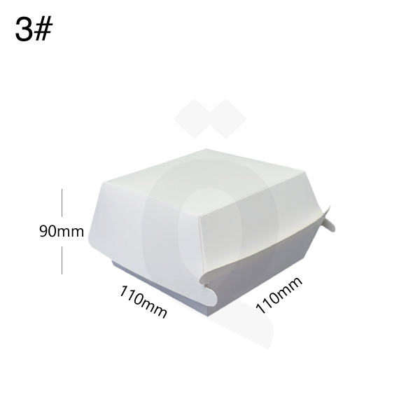 [004028] #3 Burger White Paper Box Size 11x11x9cm 200/ctn