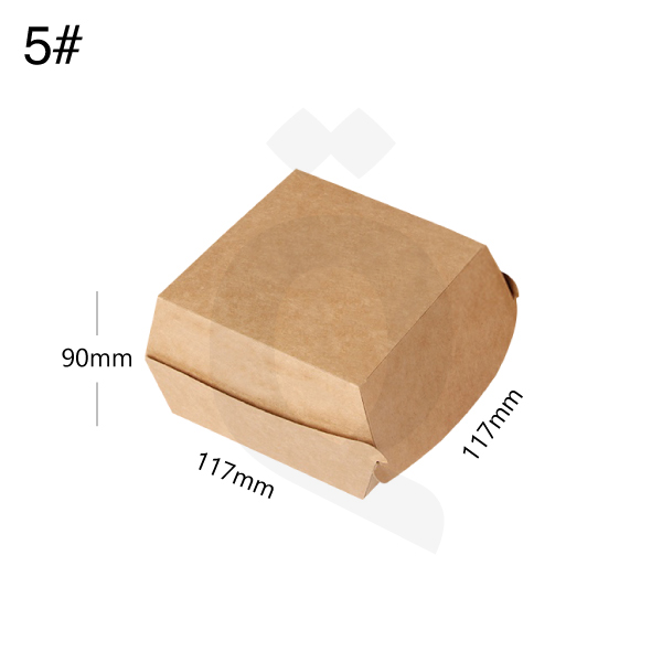#5 Burger Kraft Paper Box Size 11.7x11.7x9cm 200/ctn