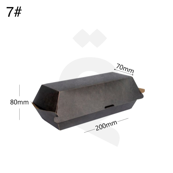 [004032] #7 Black - Kraft Paper Sandwich Box Size 20x7x8cm 200/ctn