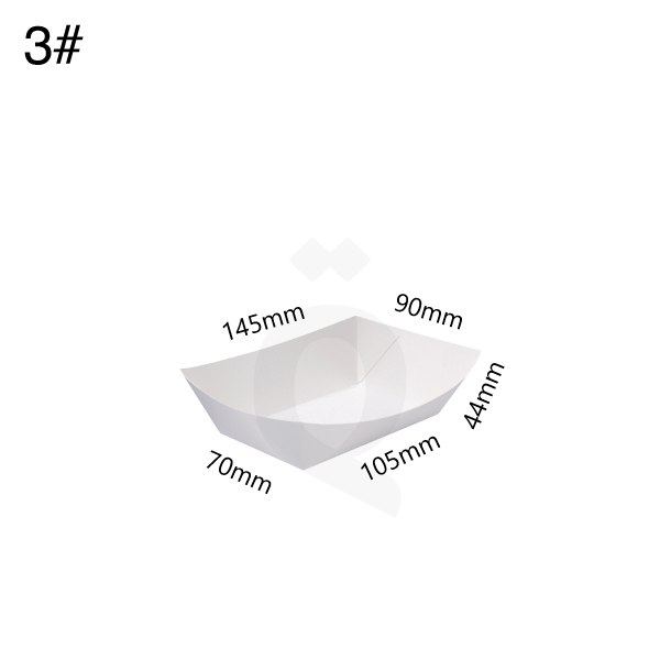 #3 White Paper Food Tray Size 10.5x7x4cm 500/ctn
