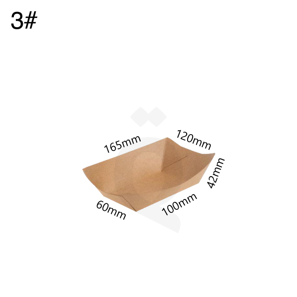 #3 Kraft Paper Food Tray Size 10x6x4.2cm 500/ctn