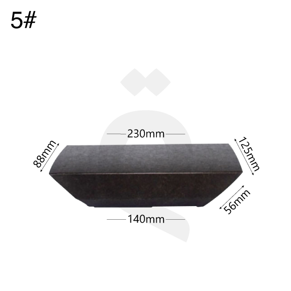 [004044] #5 Black - Kraft Paper Food Tray Sleeve 500/ctn