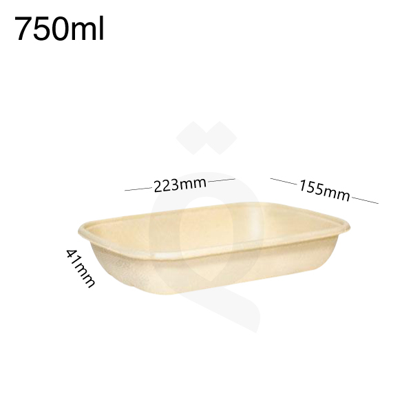 [004061] 750ml Bagasse Sugarcane Food Bowl 300/ctn